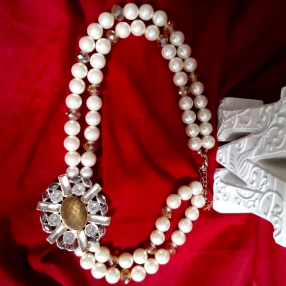 Mid century pearl choker necklace - Picture 2 of 3